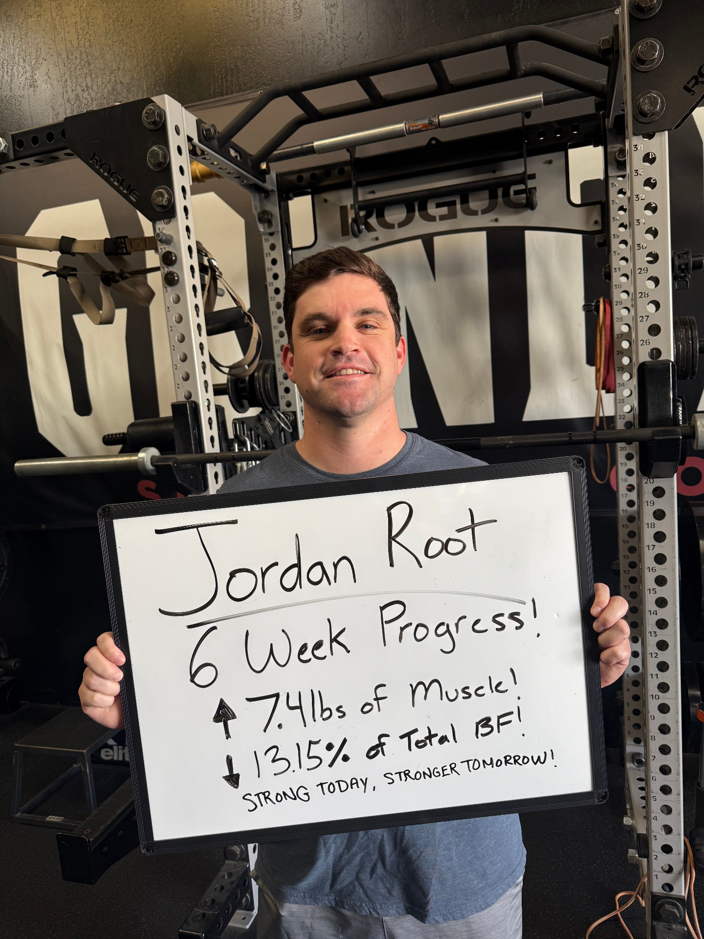 Jordan R. — +7.4 lbs muscle · -13.15% BF
