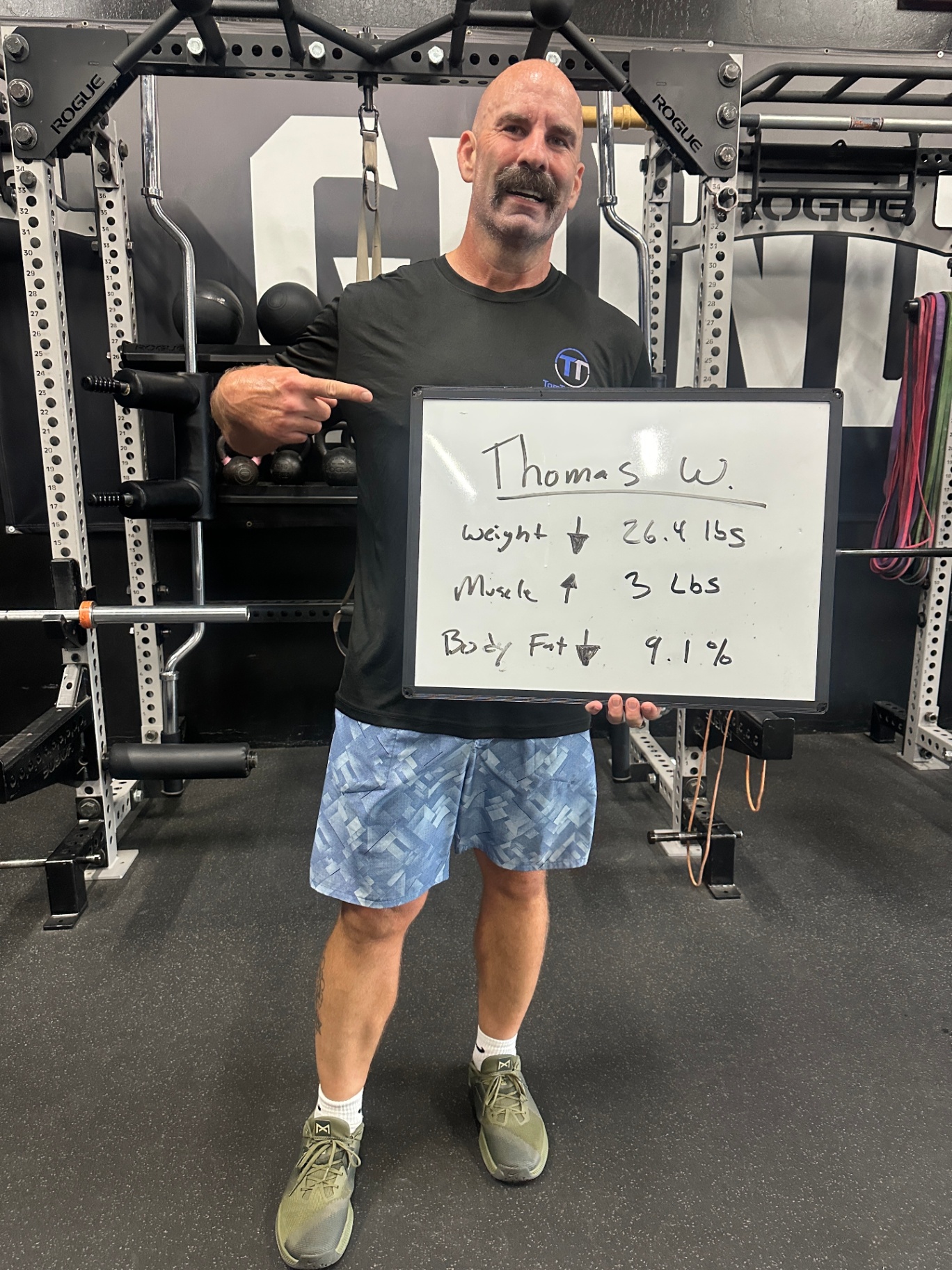 Thomas W. — -26.4 lbs · -9.1% BF